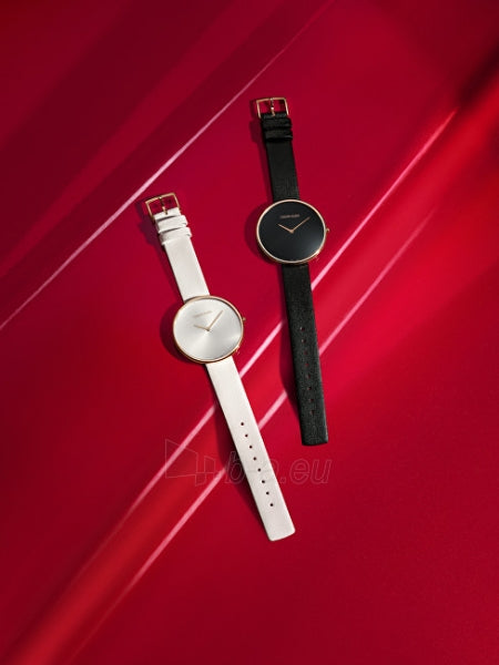Calvin Klein Full Moon White Dial White Leather Strap Watch for Women - K8Y231L6