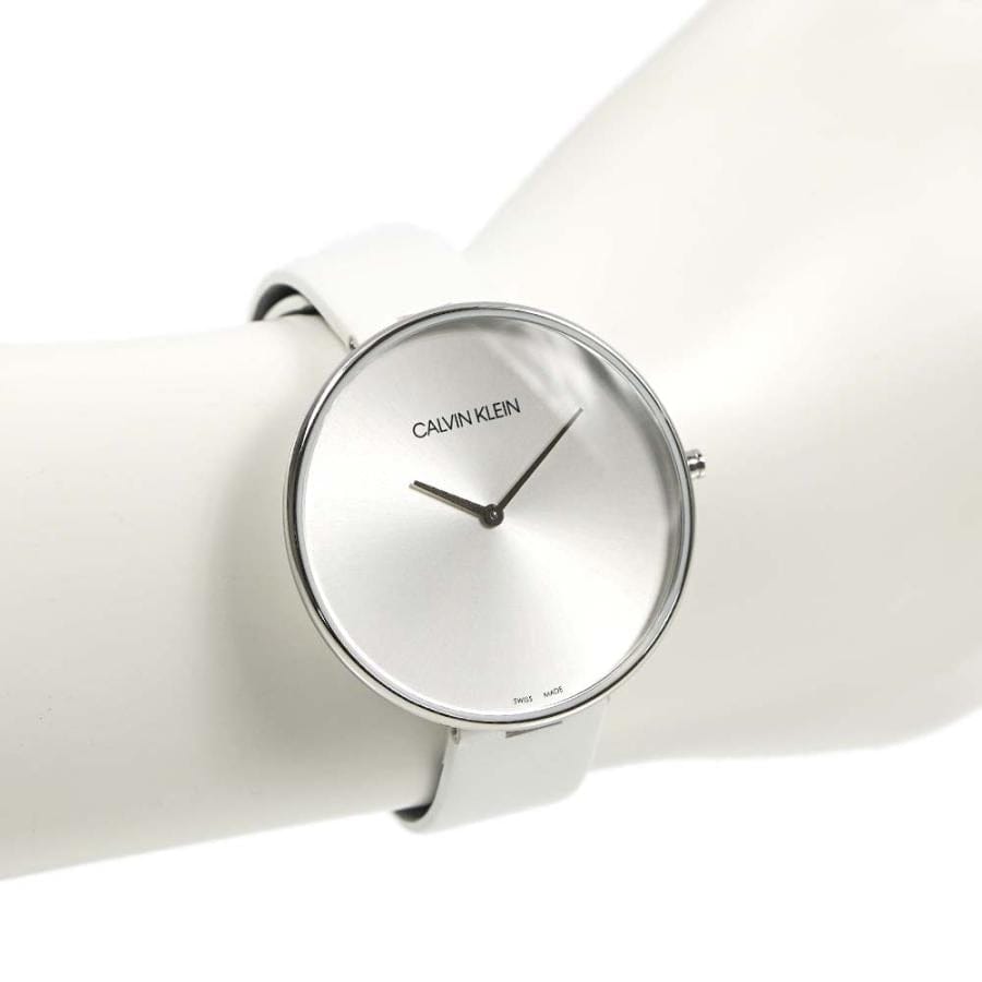 Calvin Klein Full Moon White Dial White Leather Strap Watch for Women - K8Y231L6