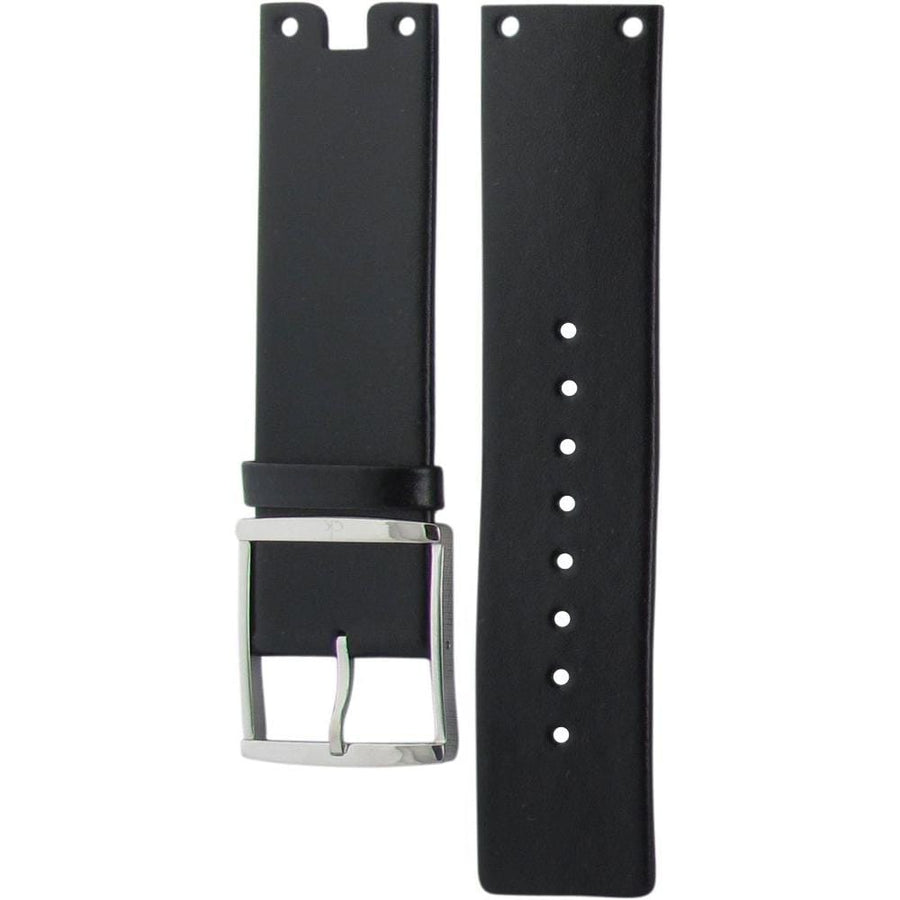 Calvin Klein Glam Transparent Dial Black Leather Strap Watch for Women - K9423107