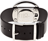Calvin Klein Glam Transparent Dial Black Leather Strap Watch for Women - K9423107