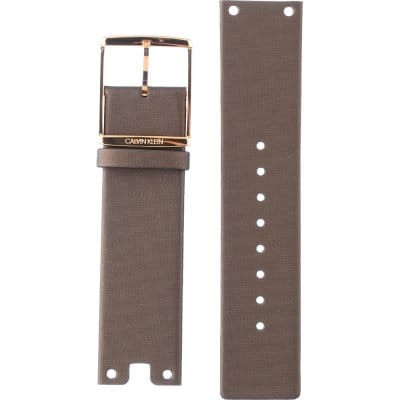Calvin Klein Glam Transparent Dial Brown Leather Strap Watch for Women - K9423303