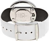Calvin Klein Glam Transparent Dial White Leather Strap Watch for Women - K9423101