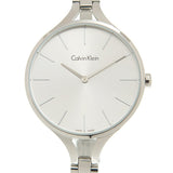 Calvin Klein Graphic White Dial Silver Steel Strap Watch for Women - K7E23146