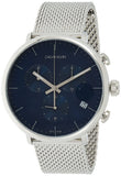 Calvin Klein High Noon Chronograph Blue Dial Silver Mesh Bracelet Watch for Men - K8M2712N
