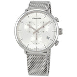 Calvin Klein High Noon Silver Dial Silver Mesh Bracelet Watch for Men - K8M27126