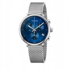 Calvin Klein High Noon Quartz Blue Dial Silver Mesh Bracelet Watch for Men - K8M2112N