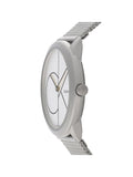 Calvin Klein Minimal White Dial Silver Mesh Bracelet Watch for Women - K3M5215X