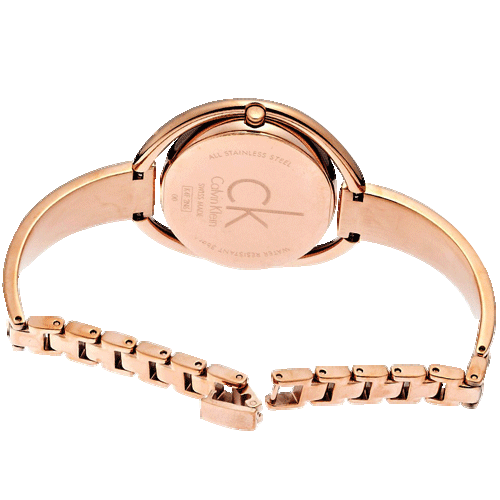 Calvin Klein Impetuos Silver Dial Rose Gold Steel Strap Watch for Women - K4F2N616