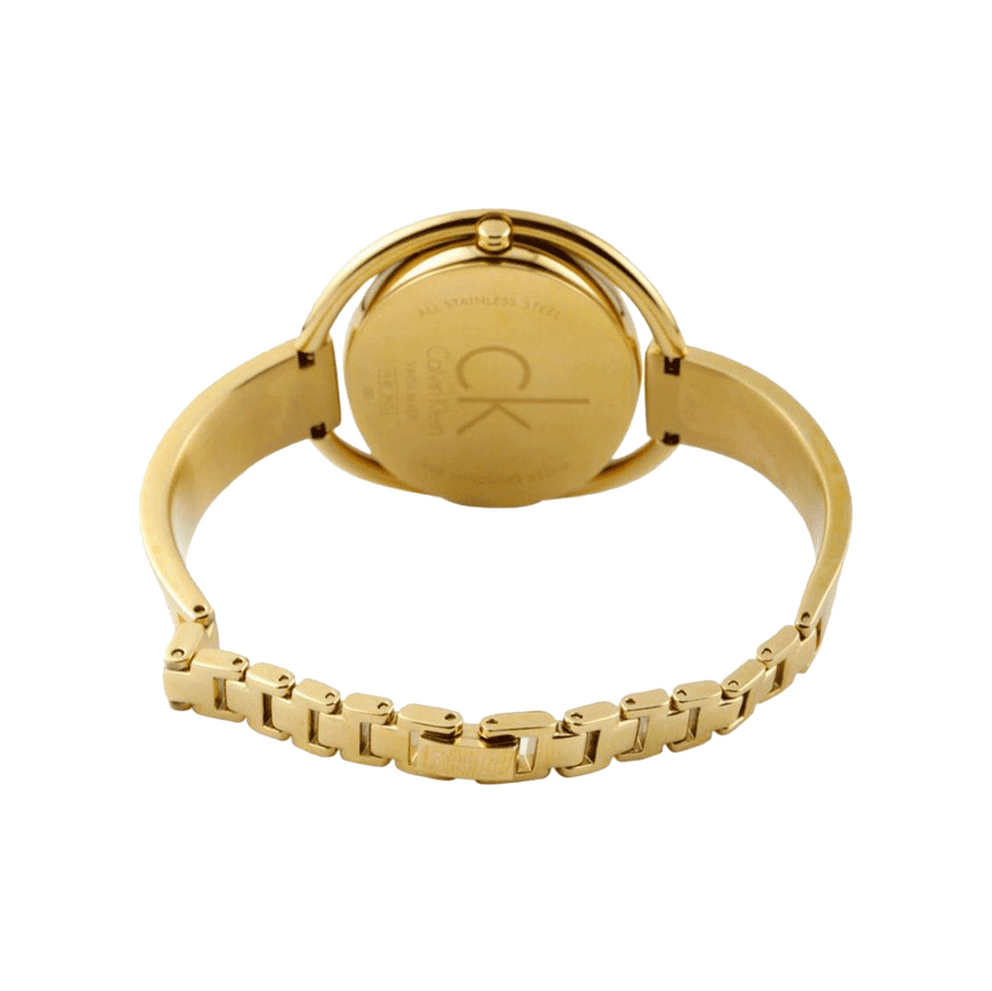 Calvin Klein Impetuous White Dial Gold Steel Strap Watch for Women - K4F2N516