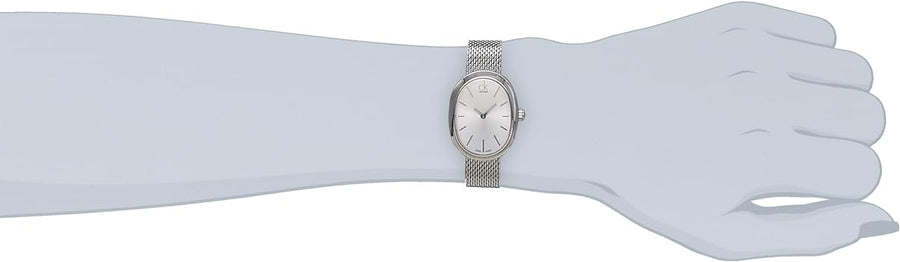 Calvin Klein Incentive Silver Dial Silver Mesh Bracelet Watch for Women - K3P23126