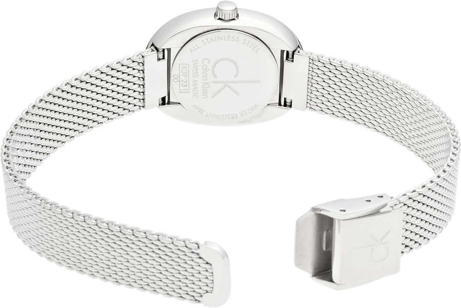 Calvin Klein Incentive Silver Dial Silver Mesh Bracelet Watch for Women - K3P23126