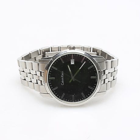 Calvin Klein Infinity Black Dial Silver Steel Strap Watch for Men - K5S34141
