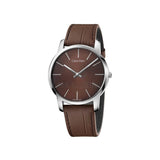 Calvin Klein City Brown Dial Brown Leather Strap Watch for Men - K2G211GK