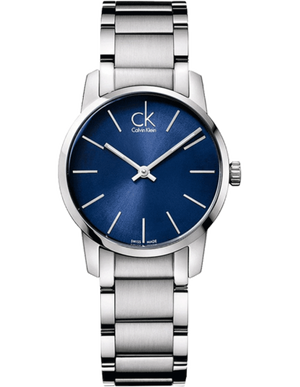 Calvin Klein City Blue Dial Silver Steel Strap Watch for Women - K2G2314N
