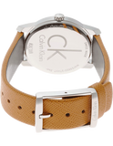 Calvin Klein City Silver Dial Orange Leather Strap Watch for Women - K2G231G6