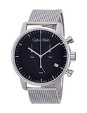 Calvin Klein City Chronograph Black Dial Silver Mesh Bracelet Watch for Men - K2G27121