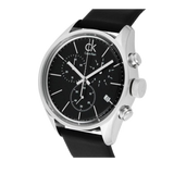 Calvin Klein Masculine Chronograph Black Dial Black Leather Strap Watch for Men - K2H27102