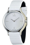 Calvin Klein Skirt White Dial White Leather Strap Watch for Women - K2U231K6