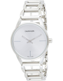 Calvin Klein Stately White Dial Silver Steel Strap Watch for Women - K3G23126