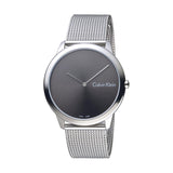 Calvin Klein Minimal Grey Dial Silver Mesh Bracelet Watch for Men - K3M211Y3