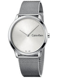 Calvin Klein Minimal Silver Dial Silver Mesh Bracelet Watch for Men - K3M211Y6