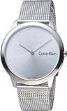 Calvin Klein Minimal Silver Dial Silver Mesh Bracelet Watch for Men - K3M211Y6