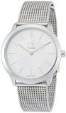 Calvin Klein Minimal White Dial Silver Mesh Bracelet Watch for Men - K3M22126