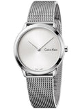 Calvin Klein Minimal SIlver Dial Silver Mesh Bracelet Watch for Women - K3M221Y6