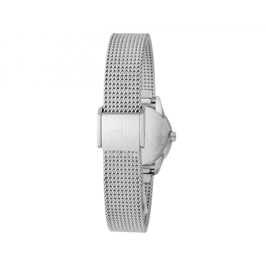 Calvin Klein Minimal White Dial Silver Mesh Bracelet Watch for Women - K3M23126