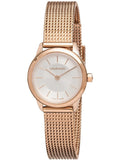 Calvin Klein Minimal White Dial Rose Gold Mesh Bracelet Watch for Women - K3M23626