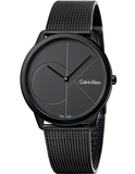 Calvin Klein Minimal Black Dial Black Mesh Bracelet Watch for Men - K3M514B1