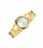 Calvin Klein Class White Dial Gold Steel Strap Watch for Women - K6R23526