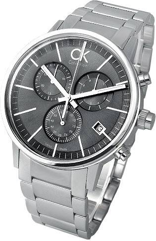 Calvin Klein Post Minimal Chronograph Black Dial Silver Steel Strap Watch for Men - K7627161