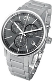 Calvin Klein Post Minimal Chronograph Black Dial Silver Steel Strap Watch for Men - K7627161