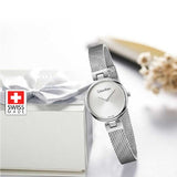 Calvin Klein Authentic White Dial Silver Mesh Bracelet Watch for Women - K8G23126