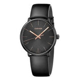 Calvin Klein High Noon Quartz Black Dial Black Leather Strap Watch for Men - K8M214CB