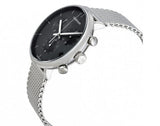 Calvin Klein High Noon Chronograph Black Dial Silver Mesh Bracelet Watch for Men - K8M27121