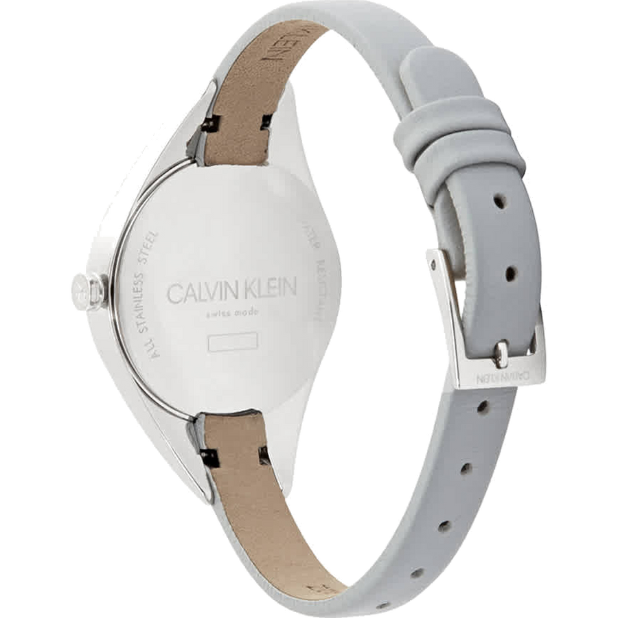 Calvin Klein Rebel Grey Dial Grey Leather Strap Watch for Women - K8P231Q4