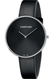 Calvin Klein Full Moon Black Dial Black Leather Strap Watch for Women - K8Y231C1