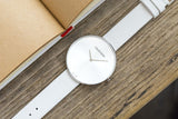 Calvin Klein Full Moon White Dial White Leather Strap Watch for Women - K8Y231L6