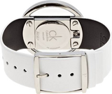 Calvin Klein Glam Transparent Dial White Leather Strap Watch for Women - K9423101