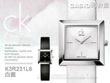 Calvin Klein Mark Black Dial Black Leather Strap Watch for Women - K3R231C1