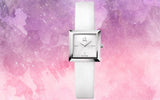 Calvin Klein Mark Silver Dial White Leather Strap Watch for Women - K3R231L6