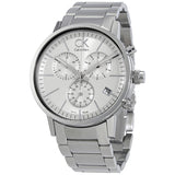 Calvin Klein Post Minimal White Dial Silver Steel Strap Watch for Men - K7627126