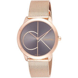 Calvin Klein Minimal Black Dial Rose Gold Mesh Bracelet Watch for Men - K3M21621