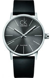 Calvin Klein Minimal Black Dial Black Leather Strap Watch for Men - K7621107