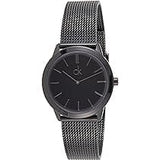Calvin Klein Minimal Black Dial Black Mesh Bracelet Watch for Men - K3M224B1