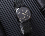Calvin Klein Minimal Black Dial Black Mesh Bracelet Watch for Women - K3M224X1