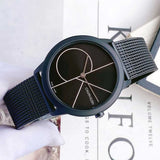 Calvin Klein Minimal Black Dial Black Mesh Bracelet Watch for Women - K3M5245X