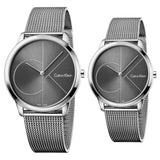 Calvin Klein Minimal Black Dial Silver Mesh Bracelet Watch for Women - K3M22123